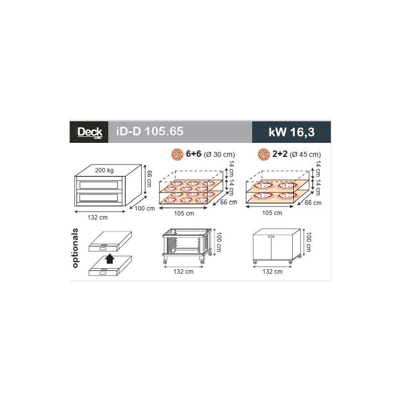 Conjunto Moretti Forni ID-D 105.65 Digital | 2 Cámaras 6+6 pizza Ø 30cm