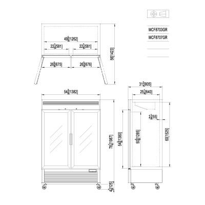 Expositor de refrigerados con puerta de cristal | Atosa MCF8707-GR