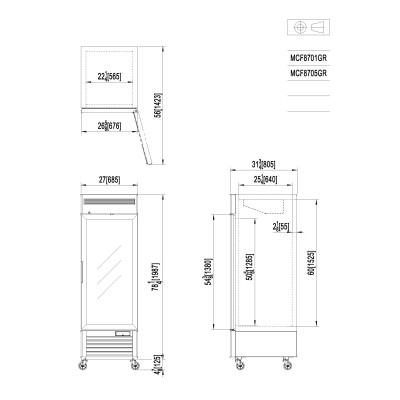 🥶 Congelador Expositor 1 Puerta de Cristal 610L (-20ºC/-18ºC)