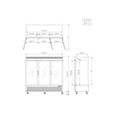 ❄️ Nevera Expositora 3 Puertas de Cristal 1800L (0C/+8C)
