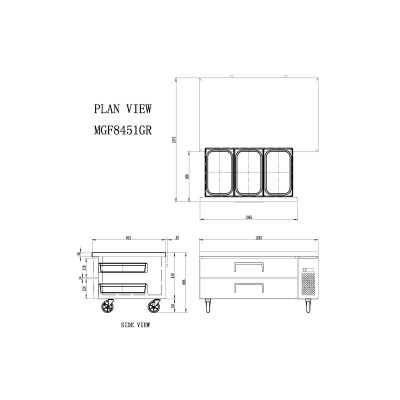 🔝 Mesa de Soporte Refrigerada 132cm 2 Cajones