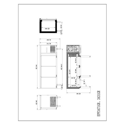 Mesa refrigerada 3 puertas sin peto-1800mm | Atosa EPF3431-GR
