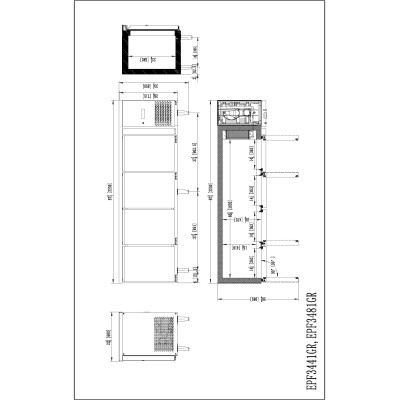 Mesa refrigerada 4 puertas sin peto-2200mm | Atosa EPF3441-GR