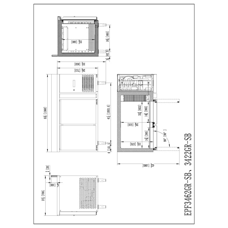 Mesa Refrigerada Mural 136cm 2 Puertas