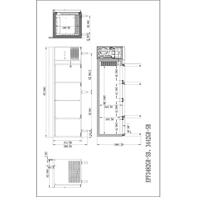 ✅ Mesa Refrigerada Mural 223cm 4 Puertas