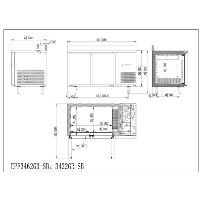 ✅ Mesa Congeladora Mural 136cm 2 Puertas