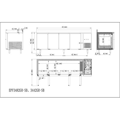 ✅ Mesa Congeladora Mural 223cm 4 Puertas