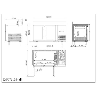 ✅ Mesa Refrigerada Mural 136cm 2 Puertas Cristal