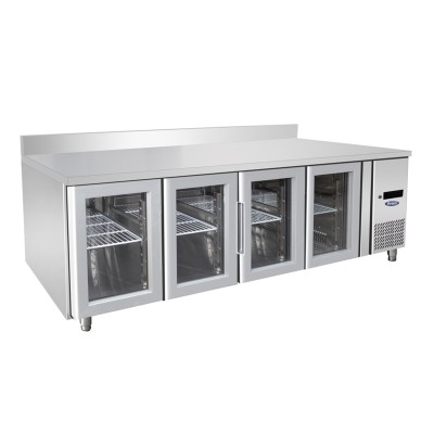 ✅ Mesa Refrigerada Mural 223cm 4 Puertas Cristal