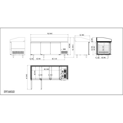 🍕 Mesa Pizza 3 Puertas (2010mm)