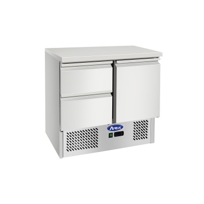 ❄️ Mesa Fría Compacta 90cm - 2 Cajones / 1 Puerta (-2/+8ºC)