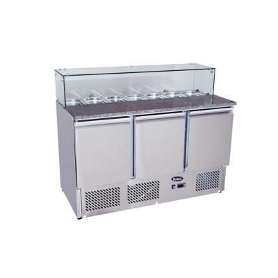 Mesa fría para topping-protector de cristal-1365mm | Atosa ESL3847-GR