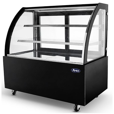 Vitrina refrigerada-1500 mm-color negro-con ruedas | Atosa WDG156D
