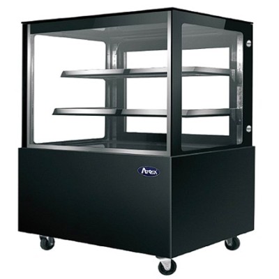 Vitrina refrigerada-900 mm-color negro-con ruedas | Atosa WDG096F