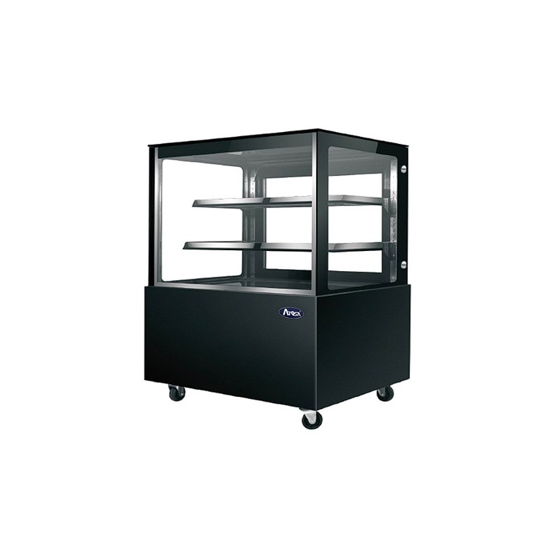 Vitrina Expositora Refrigerada 150 cm Negra con Ruedas (+2/+8°C)