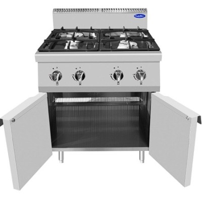 Cocina a gas 4 fuegos mueble inoxidable-28 kw | Cook Rite AT7G4B-F2