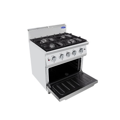 Cocina a gas 4 fuegos en Inox con horno-28+8 kw | Cook Rite AT7G4B-O2