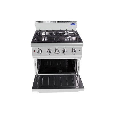 Cocina a gas 4 fuegos en Inox con horno-28+8 kw | Cook Rite AT7G4B-O2