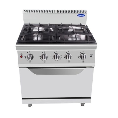 Cocina a gas 4 fuegos en Inox con horno-28+8 kw | Cook Rite AT7G4B-O2