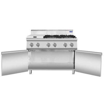 Cocina a gas 6 fuegos mueble inoxidable-31 kw | Cook Rite AT7G6B-F1