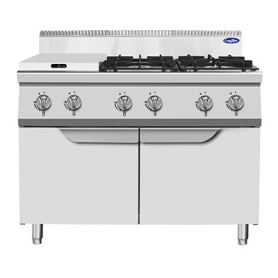 Cocina a gas 6 fuegos mueble inoxidable-31 kw | Cook Rite AT7G6B-F1