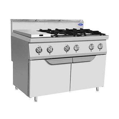 Cocina a gas 6 fuegos mueble inoxidable-42 kw | Cook Rite AT7G6B-F2