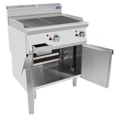 Plancha a gas lisa de pie mueble inoxidable 80cm | Cook Rite AT7G8G-FA