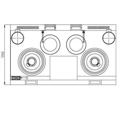 Cocina WOK profesional de 2 quemadores | Virtus NGKB22125