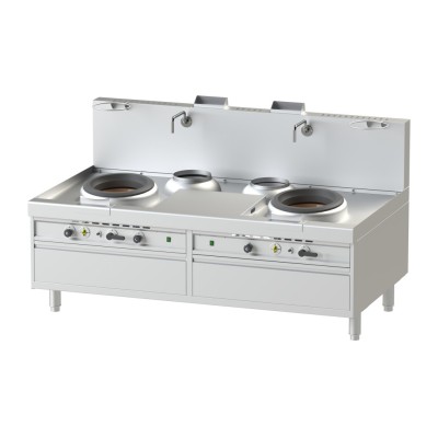 Cocina WOK profesional de 2 quemadores | Virtus NGKB22125