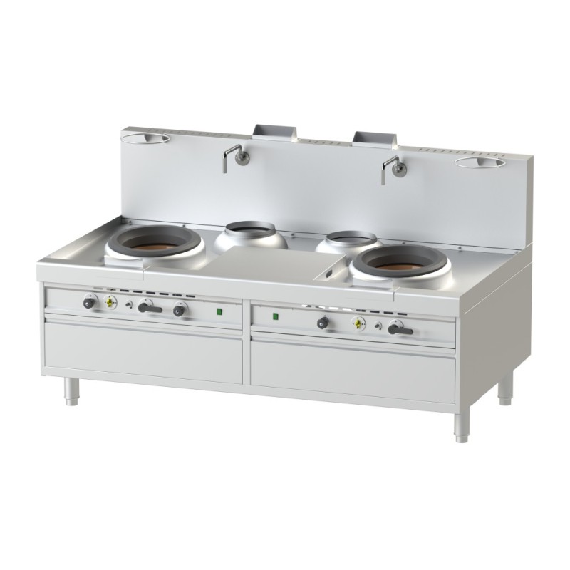 Cocina WOK profesional de 2 quemadores | Virtus NGKB22125