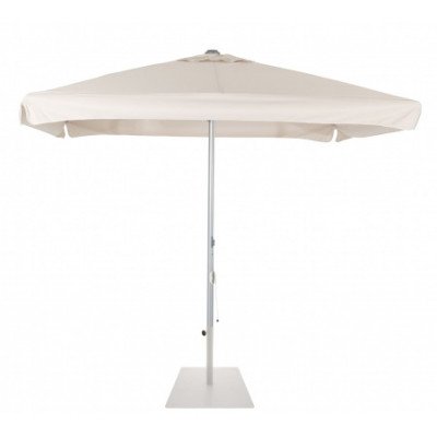 Parasol de 2,5x2,5 metros en blanco crudo con armazón de aluminio
