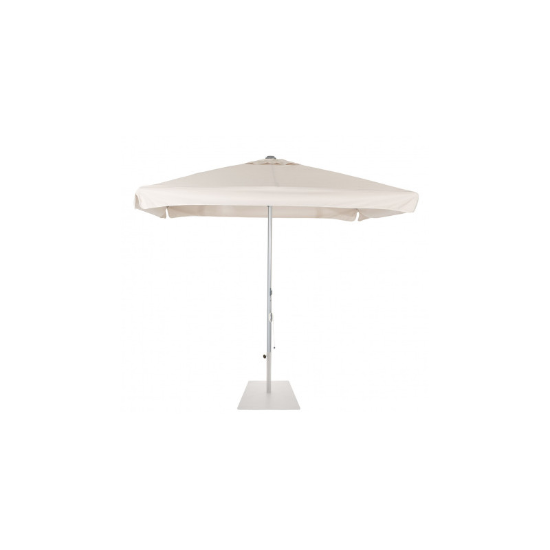 Parasol de 2,5x2,5 metros en blanco crudo con armazón de aluminio