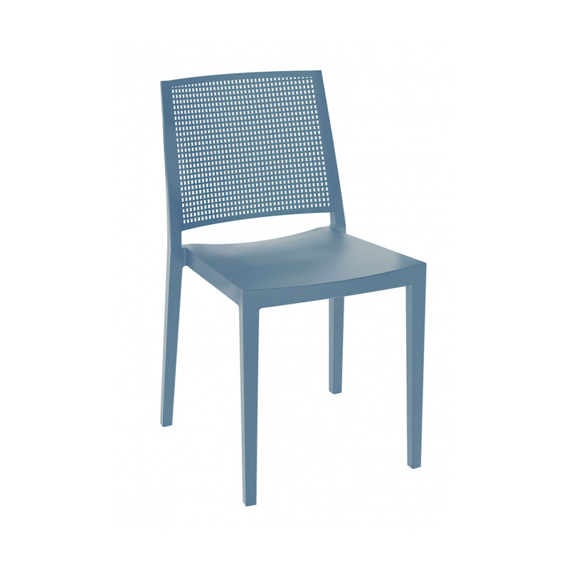 Silla monobloc de exterior, apilable. Disponible en 5 colores