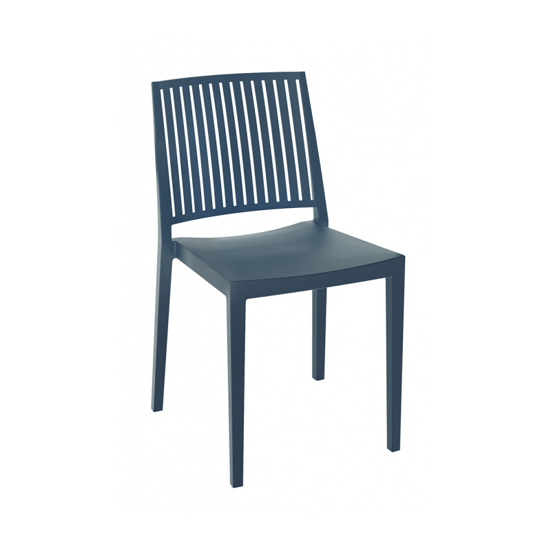 Silla monobloc de exterior, apilable. Disponible en 6 colores