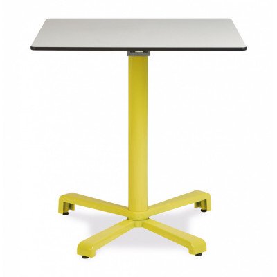 Mesa cuadrada de aluminio y werzalit, tablero 60x60 cms