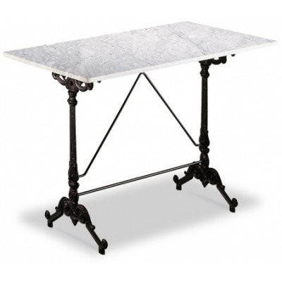 Mesa rectangular en werzalit y con imitacion hierro forjado, tablero 80x80 cms