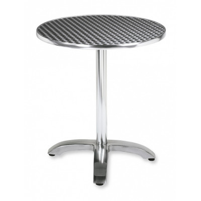 Mesa redonda clasica en werzalit y aluminio, diametro 60 cms