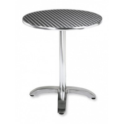 Mesa redonda clasica en werzalit y aluminio, diametro 60 cms