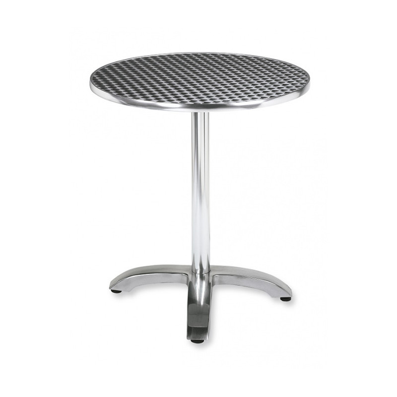 Mesa redonda clasica en werzalit y aluminio, diametro 60 cms