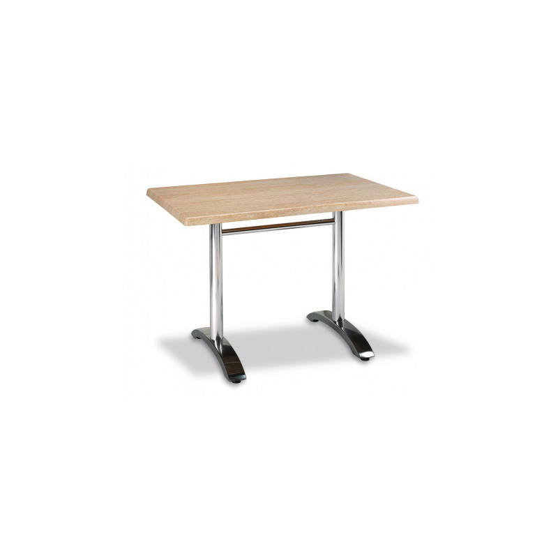 Mesa rectangular en werzalit y aluminio, tablero de 110x70 cms