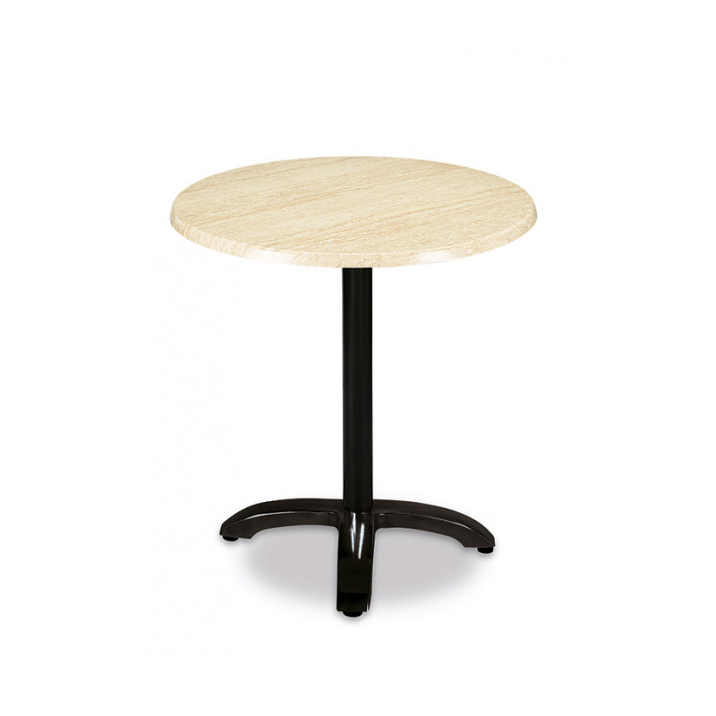 Mesa redonda en werzalit y tubo acerado, diametro 60 cms