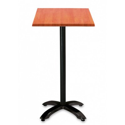 Mesa cuadrada alta en werzalit y aluminio, tablero de 60x60 cms