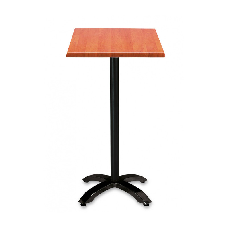 Mesa cuadrada alta en werzalit y aluminio, tablero de 60x60 cms