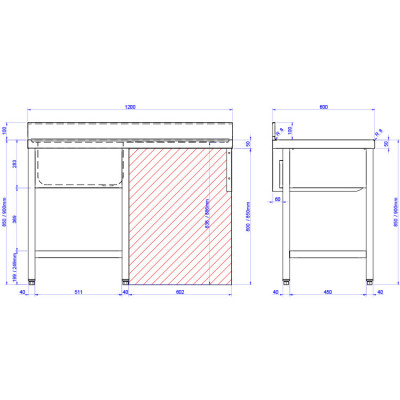 Fregadero lavavajillas Edenox FSBE-126 | 1200x600x850 mm Fregadero lavavajillas Edenox FSBE-126 | 1200x600x850 mm