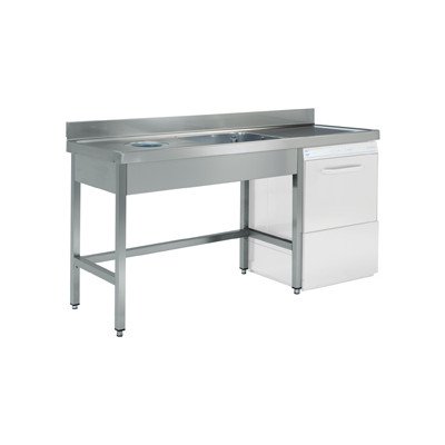 Fregadero lavavajillas y desbarace Edenox FSBCO-186-D | 1850x600x850 mm