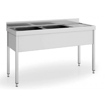 Fregadero inox para hostelería con 2 cubas Eratos FG-187/21-D 1800x700x850 mm Fregadero inox para hostelería con 2 cubas Eratos FG-187/21-D 1800x700x850 mm