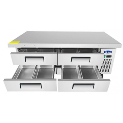 Mesa refrigerada baja con cajones y ruedas | 1800 mm Mesa refrigerada baja con cajones y ruedas | 1800 mm