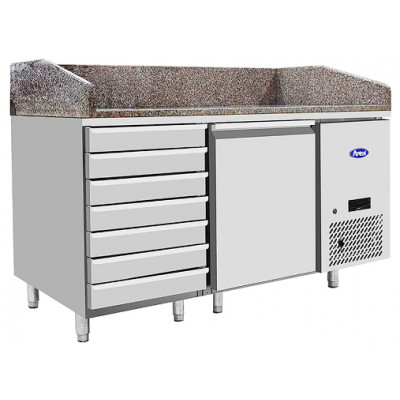 Mesa refrigerada para pizzas 1 puerta + 7 cajones EN600x400- 1500 mm- especial pizzerías Mesa refrigerada para pizzas 1 puerta + 7 cajones EN600x400- 1500 mm- especial pizzerías