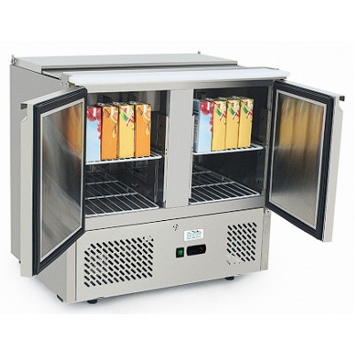Mesa refrigerada para ensaladas |2 puertas | cubierta para ingredientes-1900 mm- especial pizzerías Mesa refrigerada para ensaladas |2 puertas | cubierta para ingredientes-1900 mm- especial pizzerías