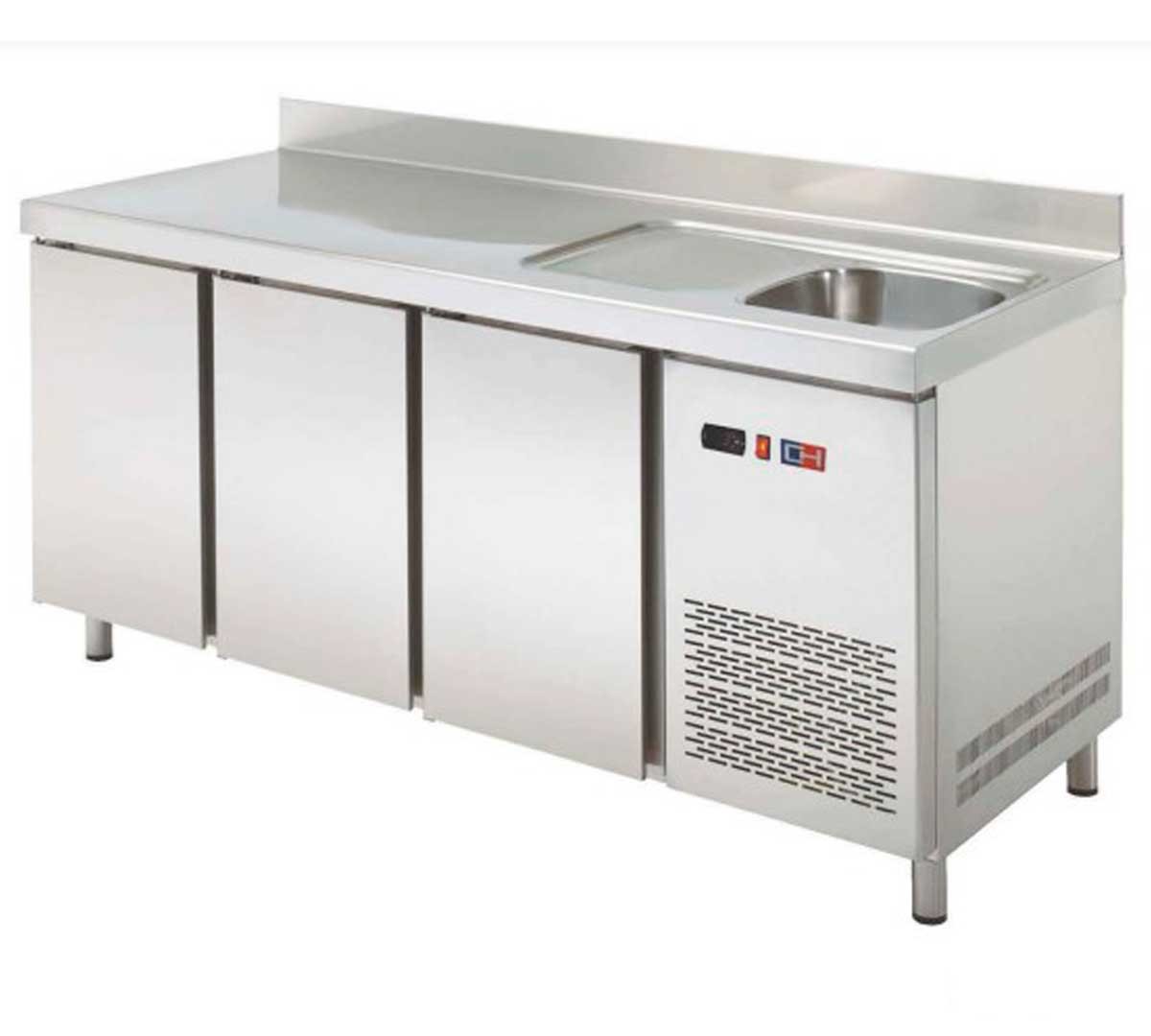 Mesas refrigeradas con fregadero